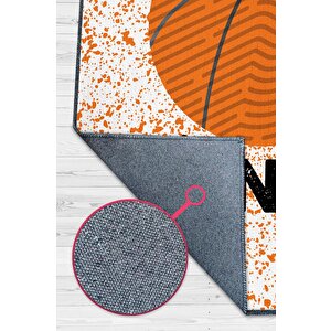 Basketbol Genlerimde Var Çok Renkli Halı Basketbol Sever Halısı Spor Severler İçin Halı 120x180 cm