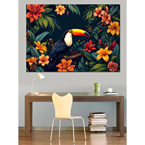 Egzotik Tukan Kuşu Dekoratif Kanvas - Mdf Ahşap Tablo