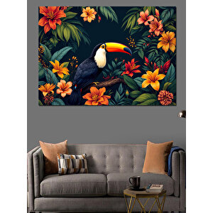 Egzotik Tukan Kuşu Dekoratif Kanvas - Mdf Ahşap Tablo