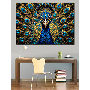 Görkemli Tavus Kuşu Dekoratif Kanvas - Mdf Ahşap Tablo