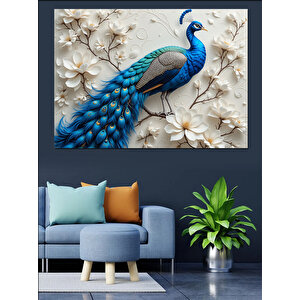 Muhteşem Tavus Kuşu Tüyleri Dekoratif Kanvas - Mdf Ahşap Tablo 70x100 cm
