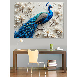 Muhteşem Tavus Kuşu Tüyleri Dekoratif Kanvas - Mdf Ahşap Tablo 70x100 cm