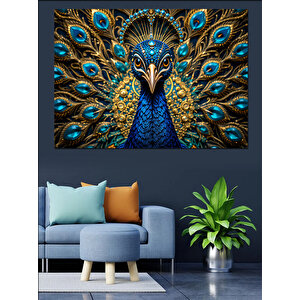 Görkemli Tavus Kuşu Dekoratif Kanvas - Mdf Ahşap Tablo 100x140 cm