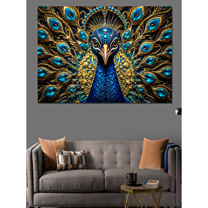 Görkemli Tavus Kuşu Dekoratif Kanvas - Mdf Ahşap Tablo 100x140 cm