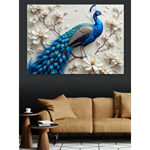Muhteşem Tavus Kuşu Tüyleri Dekoratif Kanvas - Mdf Ahşap Tablo