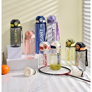 Sport Suluk 550 Ml, Askılı Ve Pipetli, Mor, 20x8 Mor