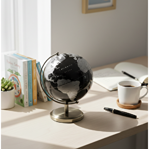 Yerküre Metal Standlı Biblo, 14x10 - Siyah Siyah