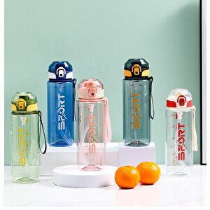 Sport Suluk 550 Ml, Askılı Ve Pipetli, Mavi, 20x8