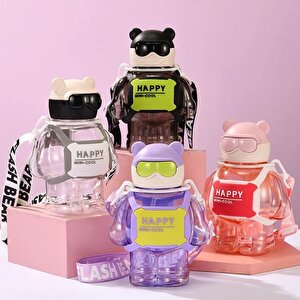 Havalı Ayı Suluk 800 Ml, Askılı Ve Pipetli, Beyaz, 30x13 Beyaz