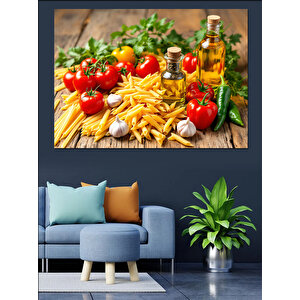 Taze Baharatlı Makarna Dekoratif Kanvas - Mdf Ahşap Tablo
