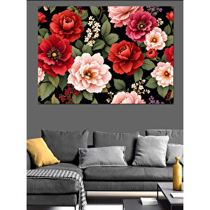 Kırmızı Ve Pembe Güller Dekoratif Kanvas - Mdf Ahşap Tablo