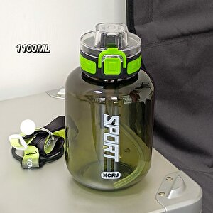 Sport Suluk 1100 Ml, Askılı Ve Pipetli, Siyah, 20x11 Siyah
