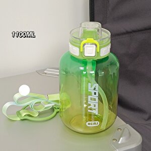 Sport Suluk 1100 Ml, Askılı Ve Pipetli, Yeşil, 20x11 Yeşil