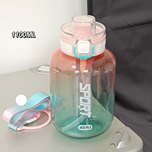 Sport Suluk 1100 Ml, Askılı Ve Pipetli, Pembe, 20x11 Pembe