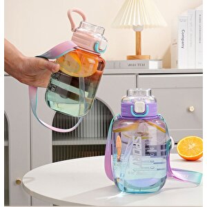 Sport Suluk 1100 Ml, Askılı Ve Pipetli, Mor, 20x11 Mor
