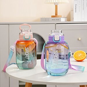 Sport Suluk 1100 Ml, Askılı Ve Pipetli, Mor, 20x11