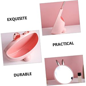 Kulaklı Ve Kutulu Masaüstü Ayna, Pembe, 18x15