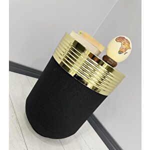 Elegant Dekoratif Gold Darbuka Siyah Sehpa 60cm