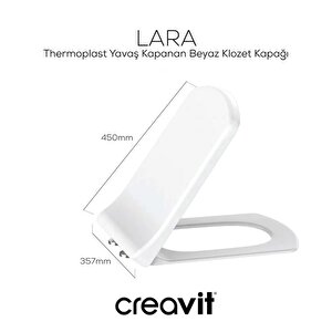 Creavit Lara Duvara Sıfır Klozet + Yavaş Kapanır Kapak + İç Takım Set