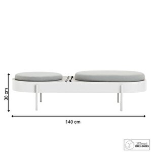 Urtiga Özel Tasarım Montajsız Bahçe Bankı Minderli Lobi Bekleme Koltuğu Saksılı Metal Bench
