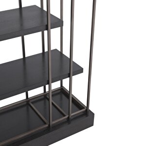 Venenum 11 Katlı Metal Ayak Modern Ahşap Tablalı Özel Tasarım Çok Amaçlı Raf Dekoratif Kitaplık