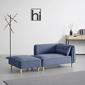 Septentri Modern Puf Tekli Berjer Takımı Montajsız Bench Bank Oturma Odası Kanepe Mini Puflu Koltuk
