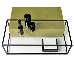Seicare Puflu Cam Tabla Metal Ayak Sehpa Çok Amaçlı Puflu Orta Masa Dekoratif Salon Oturaklı Masa