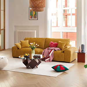 Lacuna 4 Kişilik Modern Salon Dörtlü Koltuğu Özel Tasarım Dekoratif Oturma Odası Kanepesi
