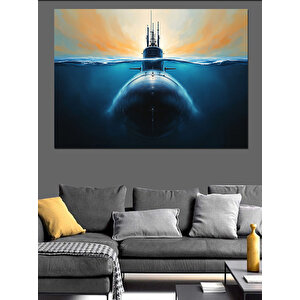 Denizaltı Yüzeye Çıkıyor Dekoratif Kanvas - Mdf Ahşap Tablo 35x50 cm