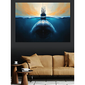 Denizaltı Yüzeye Çıkıyor Dekoratif Kanvas - Mdf Ahşap Tablo