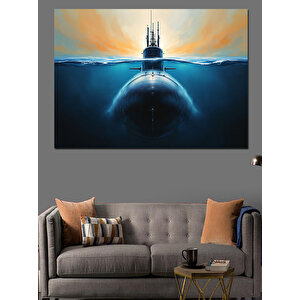 Denizaltı Yüzeye Çıkıyor Dekoratif Kanvas - Mdf Ahşap Tablo 70x100 cm