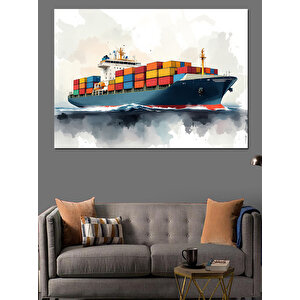 Dev Yük Gemisi Dekoratif Kanvas - Mdf Ahşap Tablo