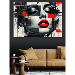 Soyut Yüz Dekoratif Kanvas - Mdf Ahşap Tablo 25x35 cm