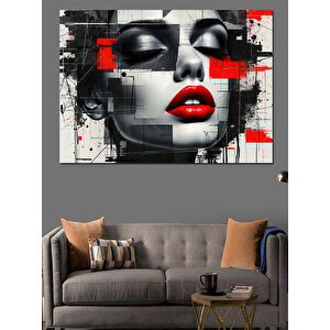 Soyut Yüz Dekoratif Kanvas - Mdf Ahşap Tablo 25x35 cm