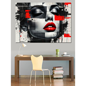 Soyut Yüz Dekoratif Kanvas - Mdf Ahşap Tablo