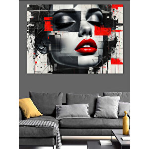 Soyut Yüz Dekoratif Kanvas - Mdf Ahşap Tablo