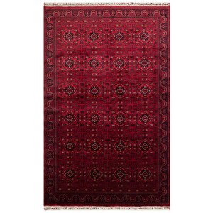 Beyoğlu 960 Kırmızı Uşak Halısı Yağcı Bedir Desen Nostalji Halı Afgan El Halısı Salon Halı 90x150 cm