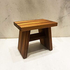 Iroko Ahşap Banyo Taburesi Oturak M Boy (H:25.5 CM) M