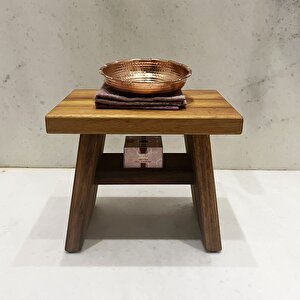 Iroko Ahşap Banyo Taburesi Oturak M Boy (H:25.5 CM) M