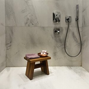 Iroko Ahşap Banyo Taburesi Oturak M Boy (H:25.5 CM) M
