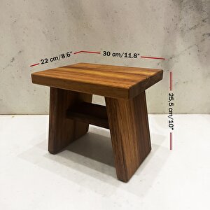 Shark Anatolia Iroko Ahşap Banyo Taburesi Oturak M Boy (H:25.5 CM)