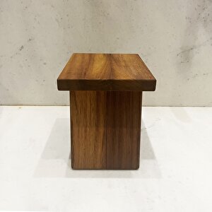Shark Anatolia Iroko Ahşap Banyo Taburesi Oturak M Boy (H:25.5 CM)