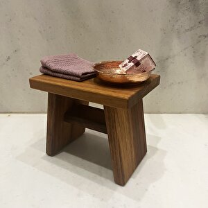 Shark Anatolia Iroko Ahşap Banyo Taburesi Oturak M Boy (H:25.5 CM)