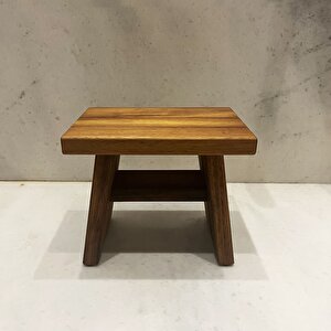 Shark Anatolia Iroko Ahşap Banyo Taburesi Oturak M Boy (H:25.5 CM)