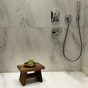 Iroko Ahşap Banyo Taburesi Oturak S Boy (H:20.5 CM) S