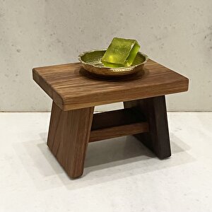 Shark Anatolia Iroko Ahşap Banyo Taburesi Oturak S Boy (H:20.5 CM)