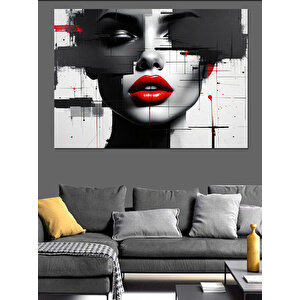 Kırık Yüz Makyaj Sanatı Dekoratif Kanvas - Mdf Ahşap Tablo 35x50 cm