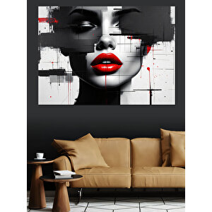 Kırık Yüz Makyaj Sanatı Dekoratif Kanvas - Mdf Ahşap Tablo