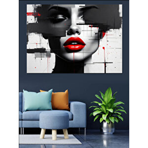 Kırık Yüz Makyaj Sanatı Dekoratif Kanvas - Mdf Ahşap Tablo