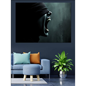 Bağıran Gölgedeki Karanlık Yüz Dekoratif Kanvas - Mdf Ahşap Tablo 100x140 cm